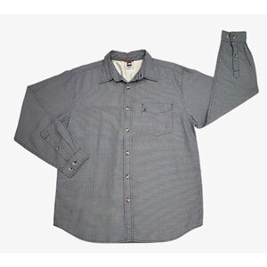 The North Face Button Up  Navy Blue & White Plaid Button Down Men’s Size Medium